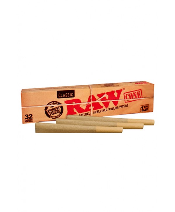 RAW Classic Pre-Rolled Cone 1 1/4 – 32/Pack