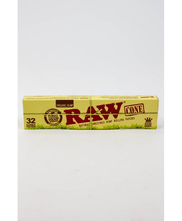 RAW Organic Pre-Rolled Cone King size– 32/Pack