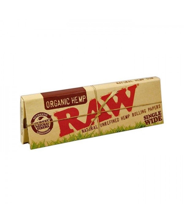 RAW Organic Hemp Single Wide Rolling Papers  (50 sheets per pack)