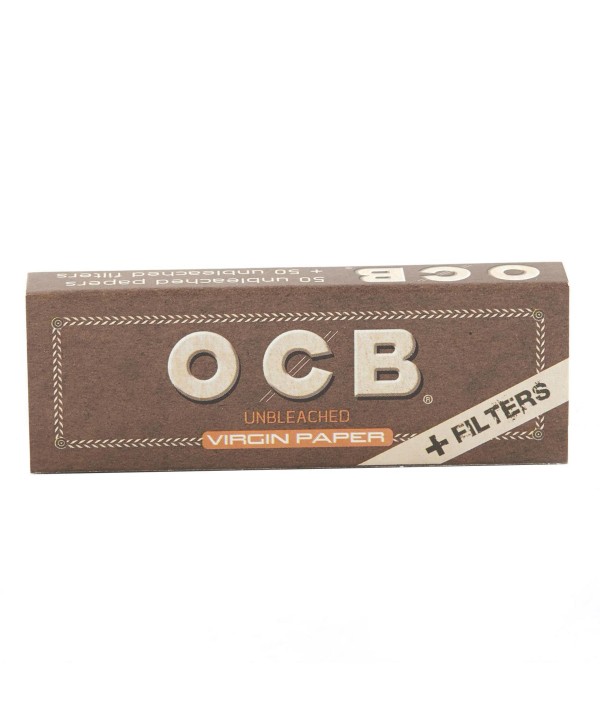 OCB Virgin Unbleached  1 1/4 Rolling Papers + Filters