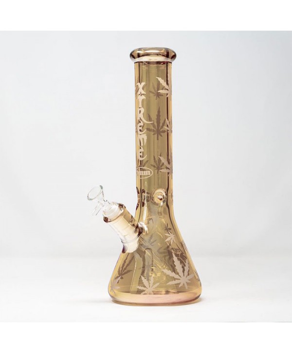 Xtreme 14" Electroplated Bong with Leaf Design