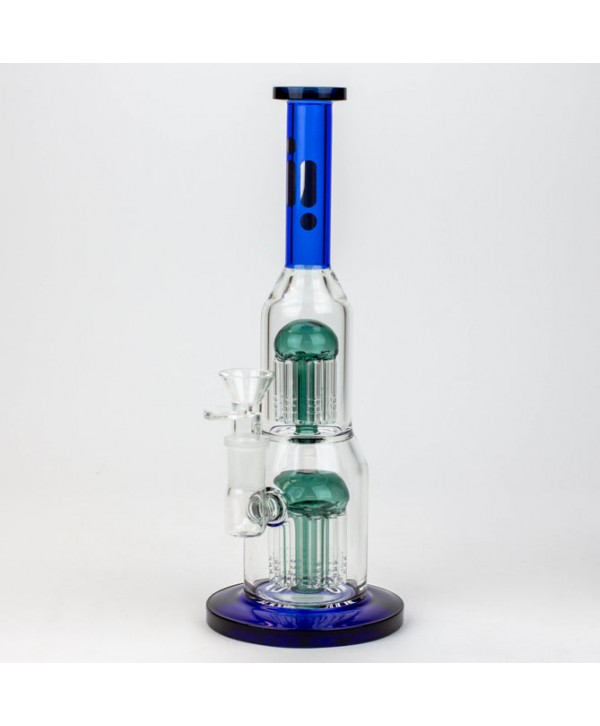 Infyniti Glass 11" Double Percolator Glass Bubbler