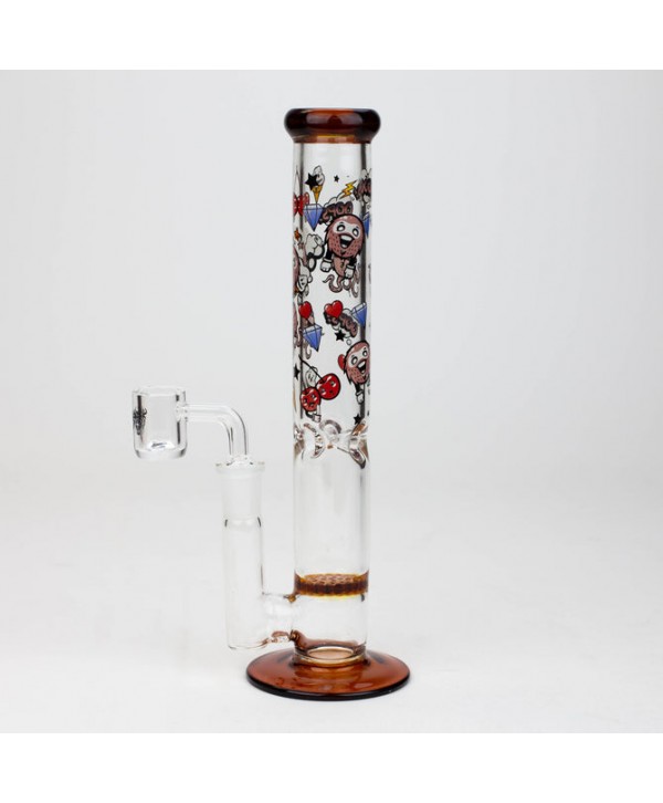 XTREME 9.5" 2-in-1 Straight Tube Glass Bong with Honeycomb Diffuser