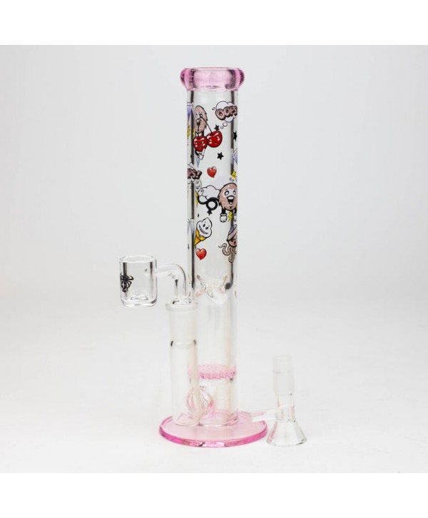 XTREME 9.5" 2-in-1 Straight Tube Glass Bong with Honeycomb Diffuser