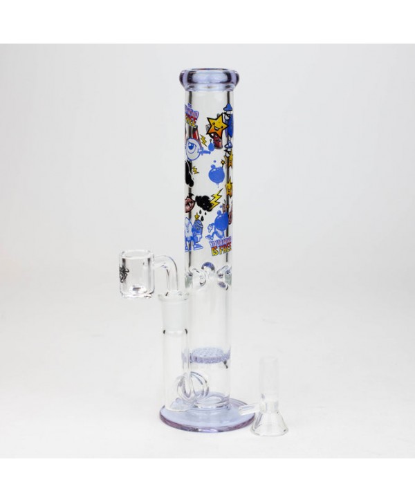 XTREME 9.5" 2-in-1 Straight Tube Glass Bong with Honeycomb Diffuser