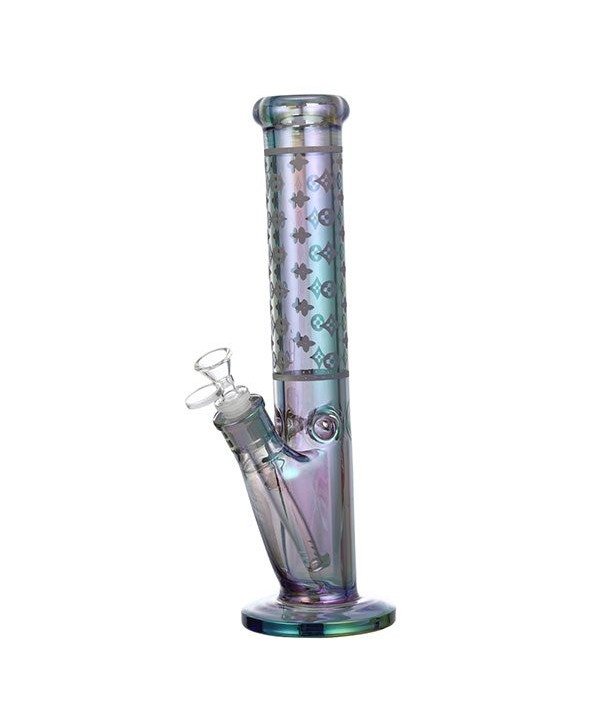 Luxury Logo 14″ 7mm Electroplated Glass Bong