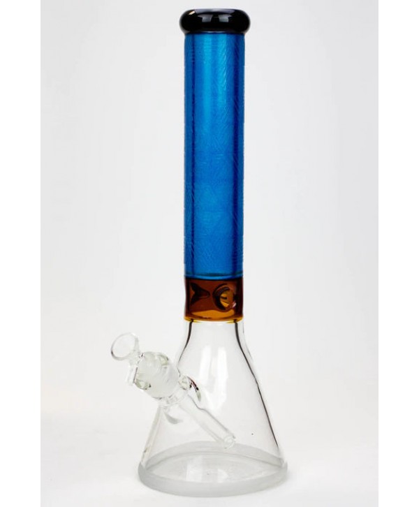 Genie 15" 7mm Sandblasted Artwork Tube Glass Water Bong