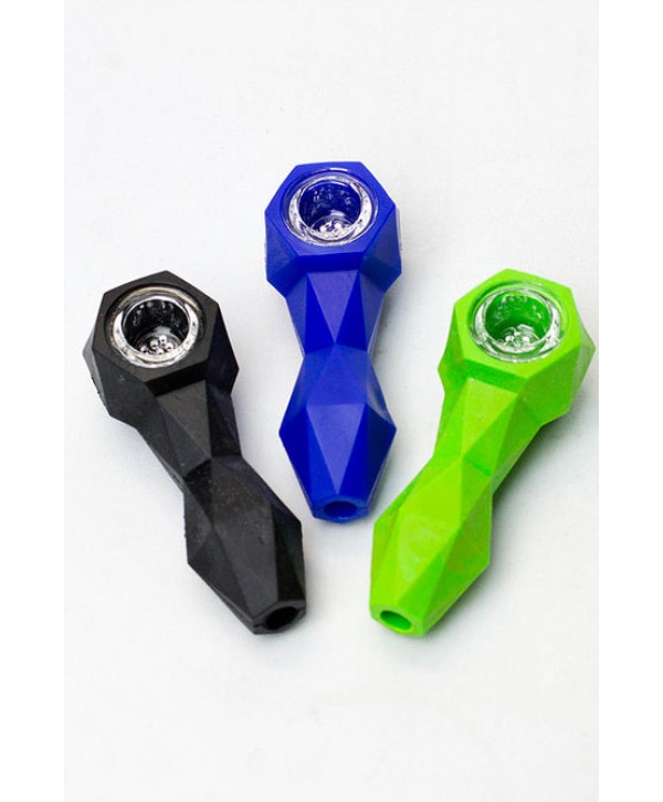 Silicone Hand Pipe With Multi Holes Glass Bowl