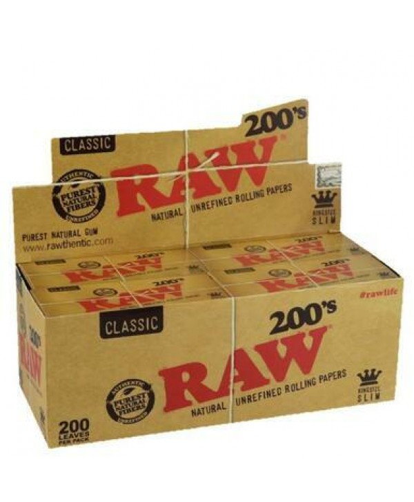 RAW Natural King Size Slim 200s Rolling Paper