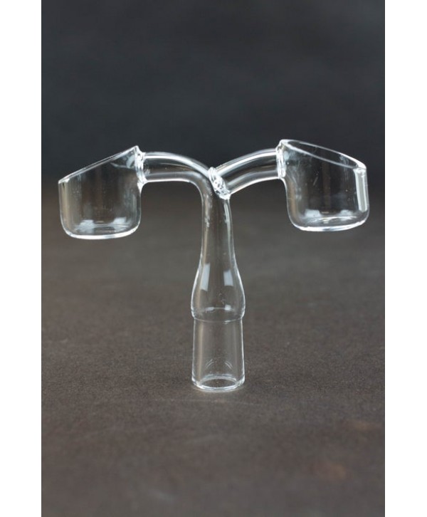 Double Head Quartz Banger with 2 bowls