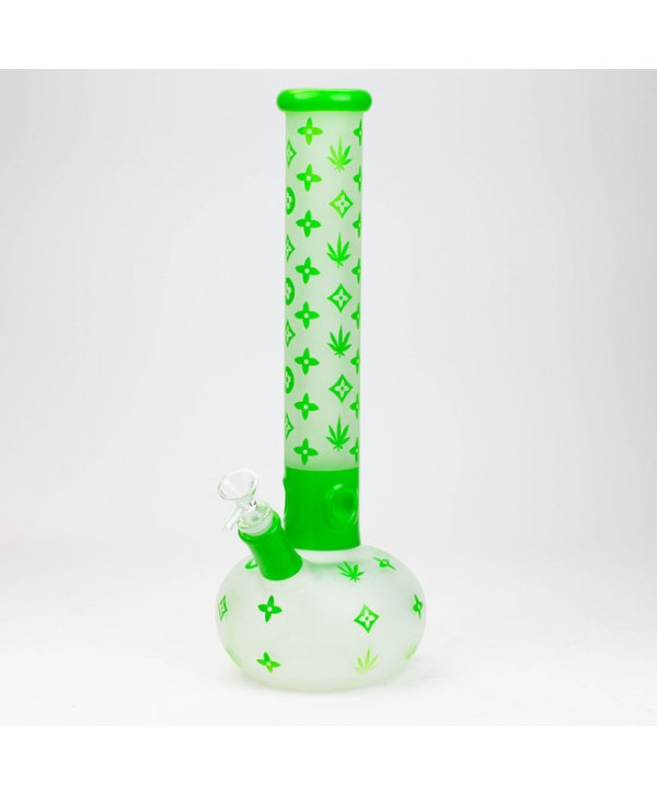 LX Pattern 15.5" 7mm Frosted Glass Bong