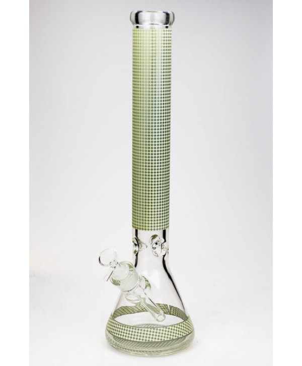 Diamond Pattern 18" Glow in the Dark 7mm Beaker Bong