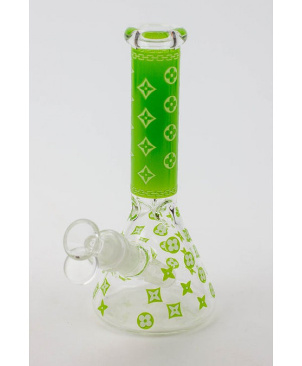 Glow in the Dark Luxury Pattern 7.5" Beaker Bong