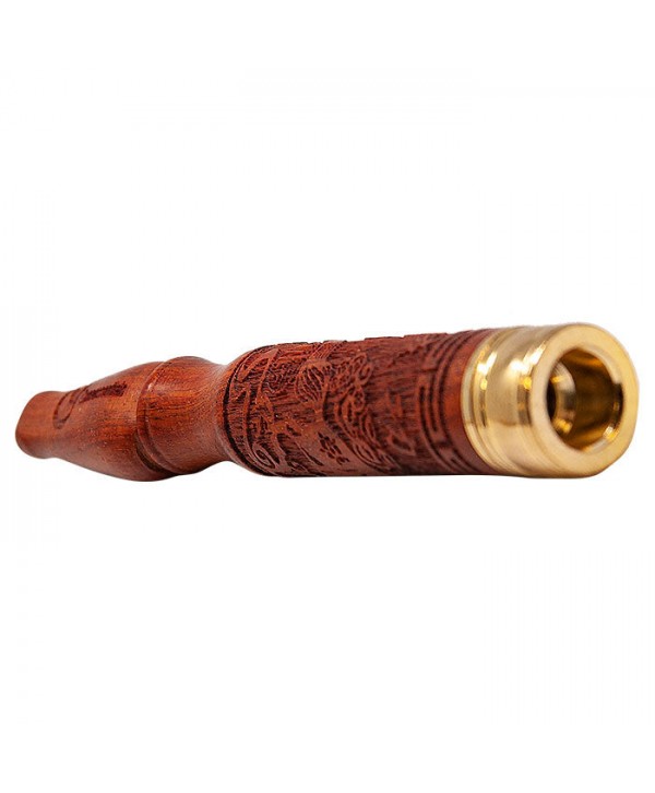 Cherry Wood Curvy Engraved One Hitter