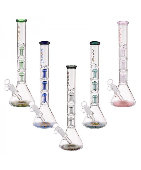 AQUA 15″ Glass Beaker Bong with 5 Arm Percolator And Ice Catcher