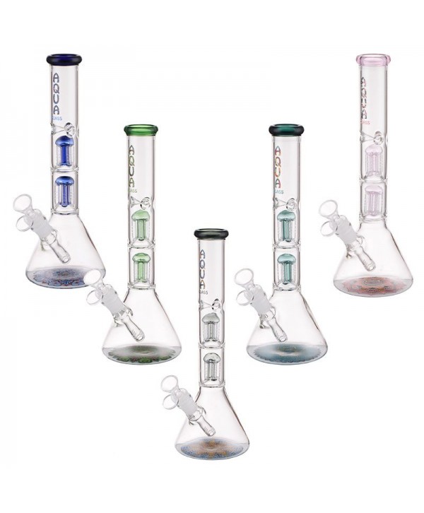 AQUA 12″ Glass Beaker Bong with 5 Arm Percolator And Ice Catcher