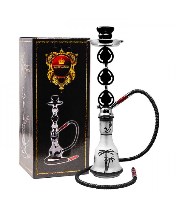 Black Translucent 22" Glass Base Tropical Hookah