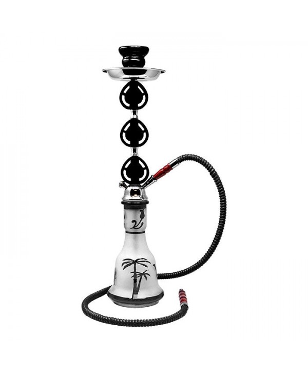 Black Translucent 22" Glass Base Tropical Hookah