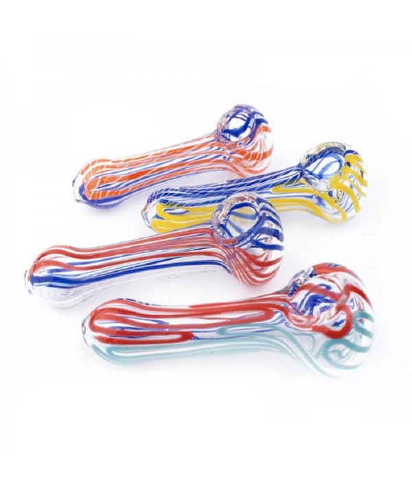 4" Stripe Glass Hand Pipe