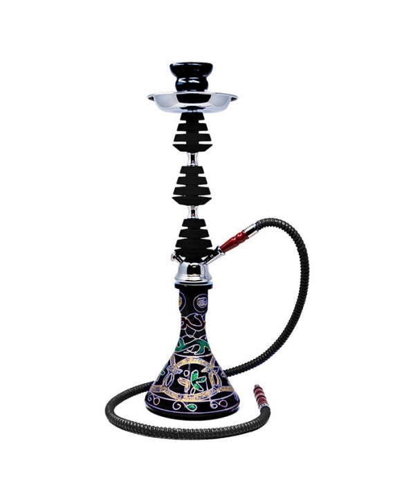 22" Hookah Glass Base With Green Leaves