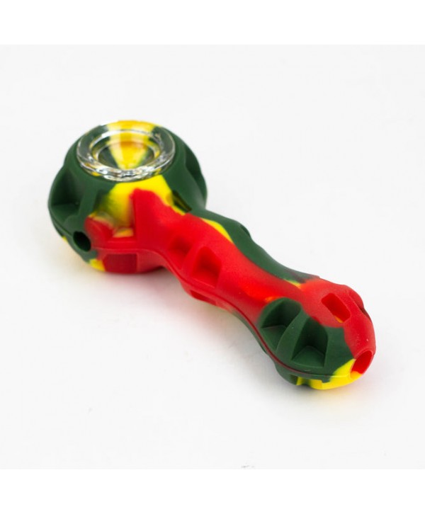 Silicone Pipe with Glass Bowl and Dab Tool