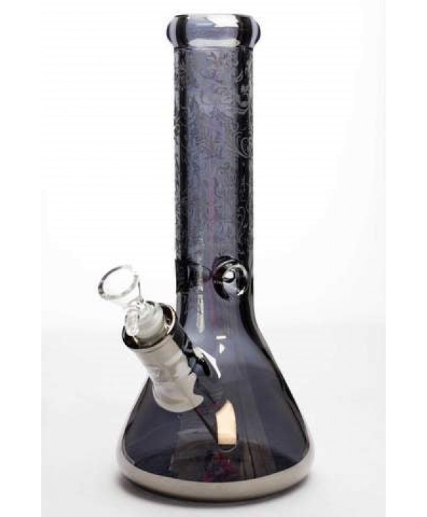 Sandblasted 12" 7mm Metallic Glass Water Bong