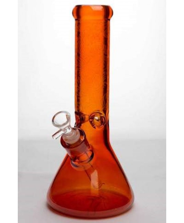 Sandblasted 12" 7mm Metallic Glass Water Bong