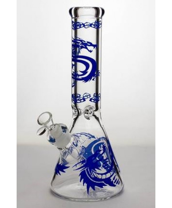 Dragon Artwork 12"  9mm thick Glass Beaker Bong