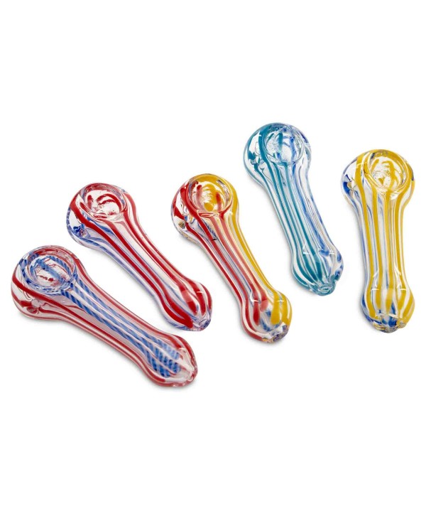 2.5" Heavy Stripe Glass Hand Pipe