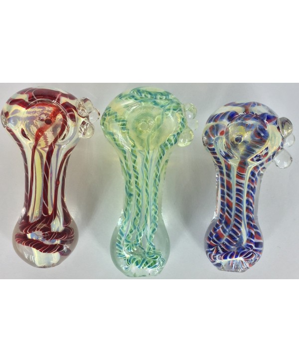 2.5" C.T Fancy Stripe Glass Hand Pipe