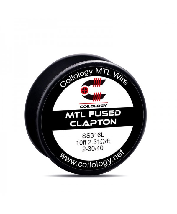 10ft Coilology SS316L MTL Fused Clapton Spools Wire 30/40 2.31ohm/ft