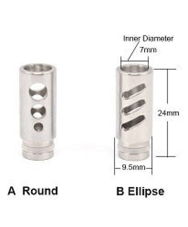 [Clearance] Hollow Out Stainless Steel Wide Bore 510 Drip Tip