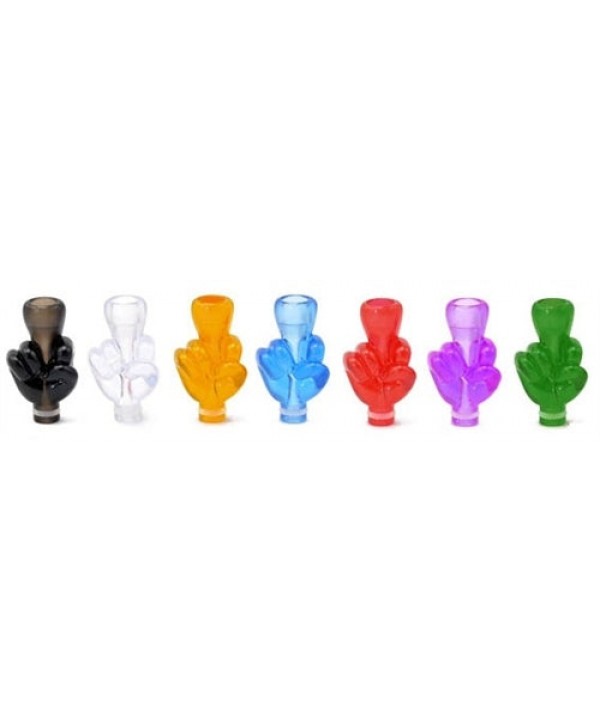 [Clearance] Middle Finger Smoky Clear Delrin Drip Tips