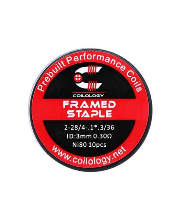 10pcs Coilology Ni80 Framed Staple Prebuilt Coil 2-28/4.1*.3/36 (0.3ohm)