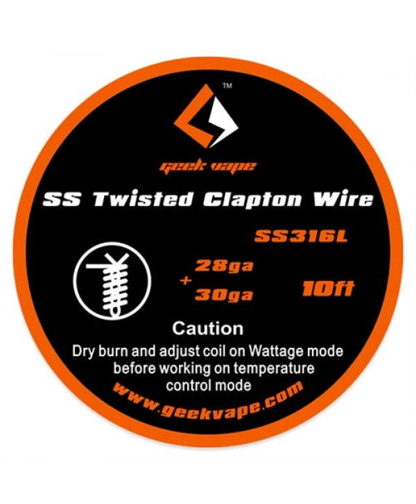 GeekVape Fused Clapton SS316 Tape Wire (28GA*2-Paralleled + 30GA) 10ft (ZS11)