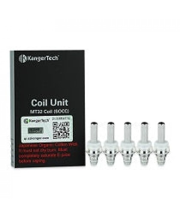 KangerTech SOCC/MT32 Single Coil Unit for KangerTech Cartomizers, including EVOD-Protank-Mini Protank-Protank-II-Mini Protank-II-Unitank- Mini Unitank.